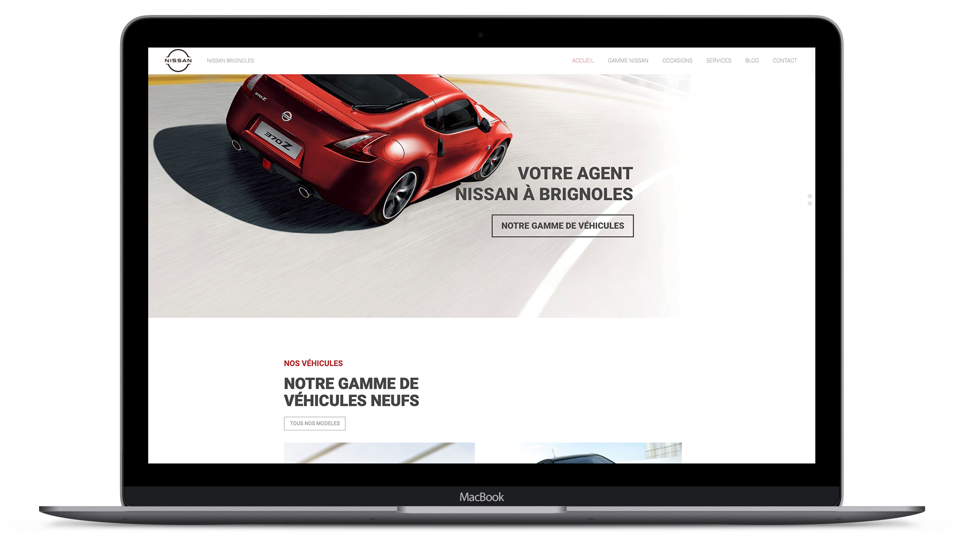 Réalisation site vitrine - Nissan Brignoles réalisé par l'agence Aries