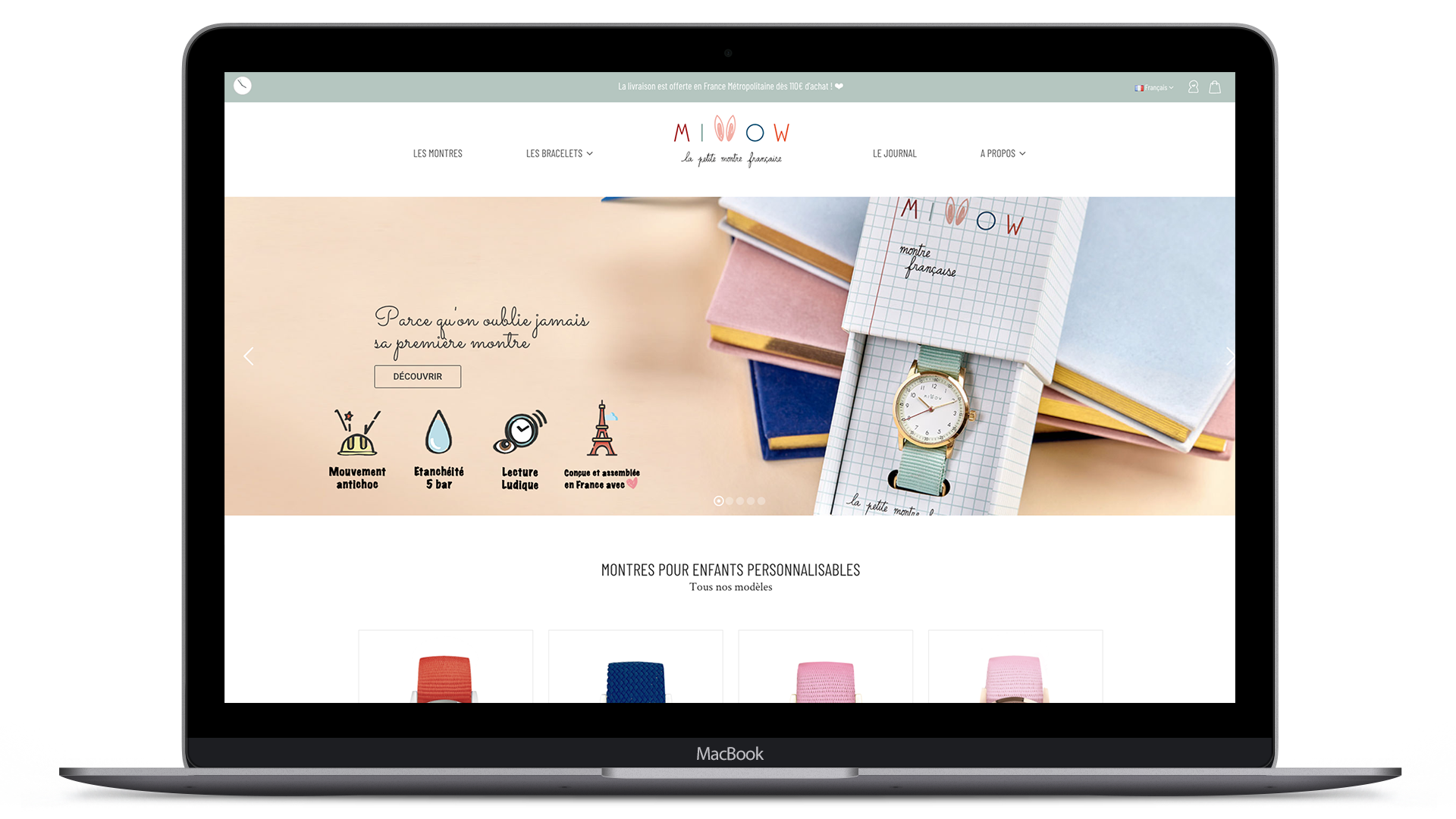 Réalisation site e-commerce Millow Watch réalisé par l'agence Aries